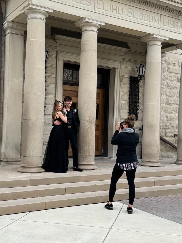 Photographer Betsy at work during professional photo session